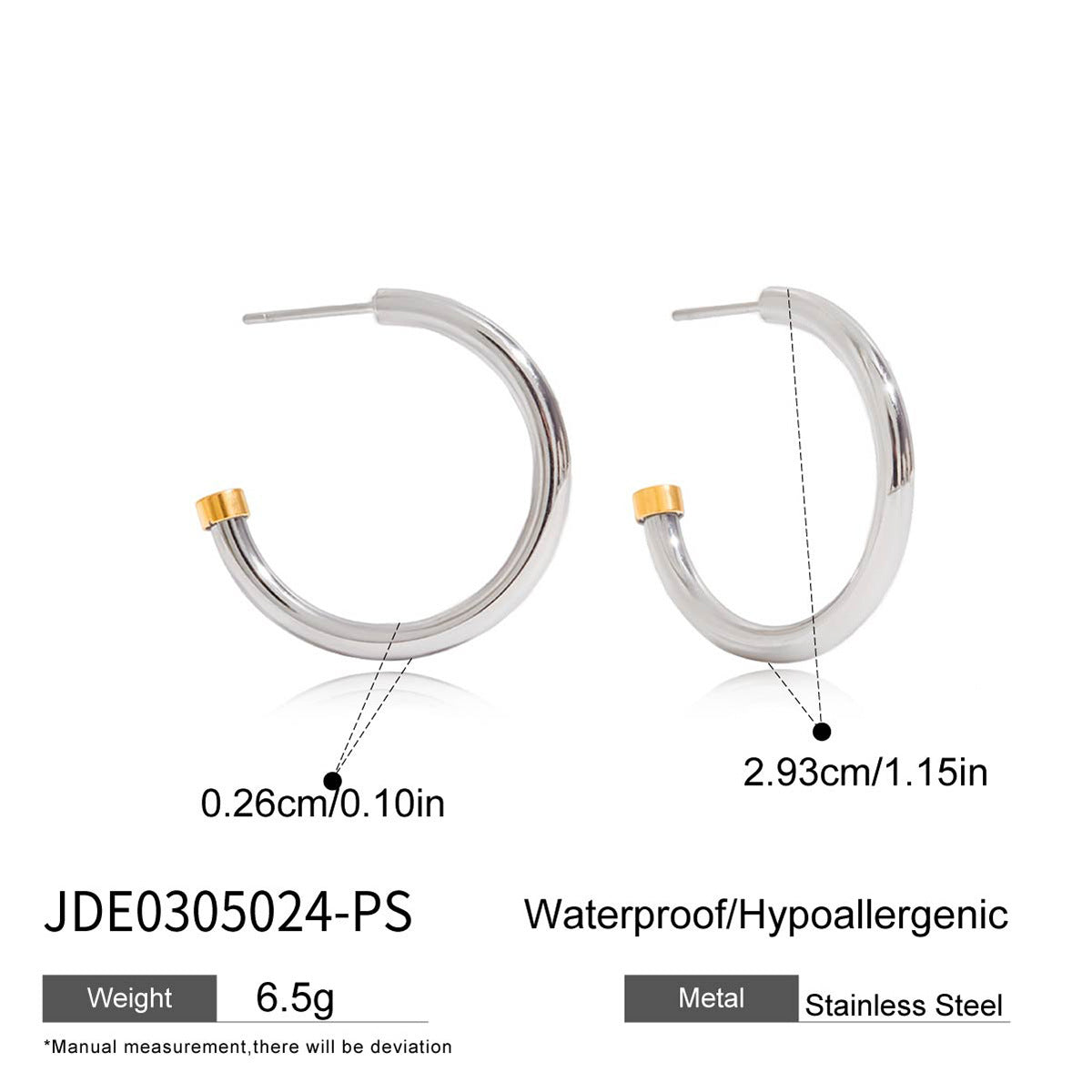 Pendientes de aro geométricos minimalistas de acero inoxidable para mujer con acabado chapado, pendientes de tuerca de acero de titanio hipoalergénicos