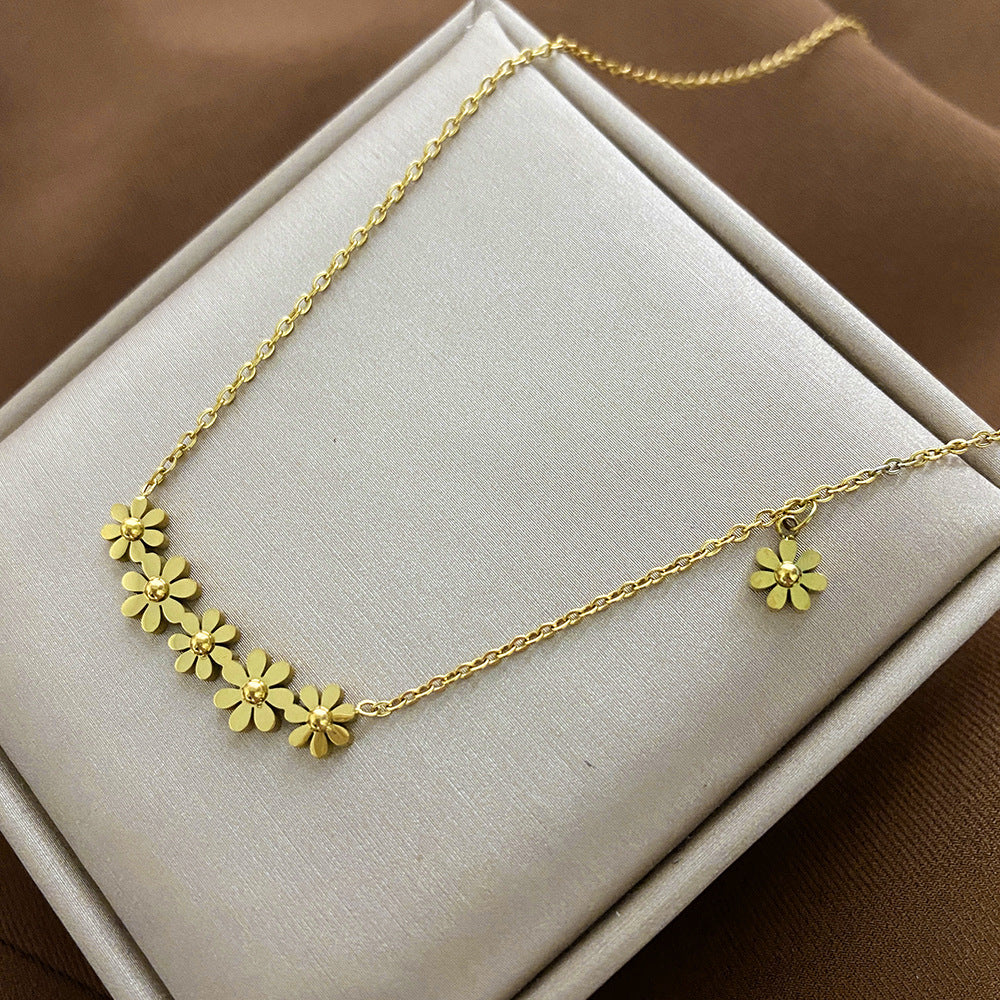 Minimalist Animal-Shaped Titanium Steel Clavicle Necklace for Women with Electroplated Finish and Irregular Design