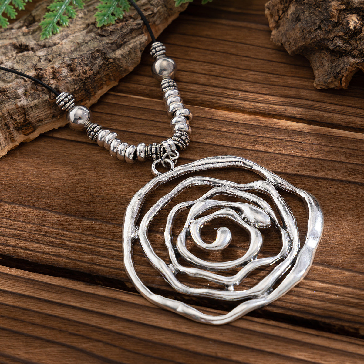 Personalized Geometric Star Alloy Plated Pendant Necklace with Waxed Cord for Women
