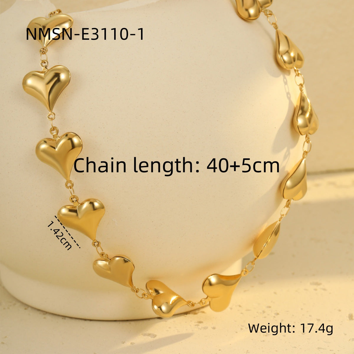 Collar con colgante de estrella, flor y corazón de acero inoxidable minimalista a la moda con acabado chapado para mujer