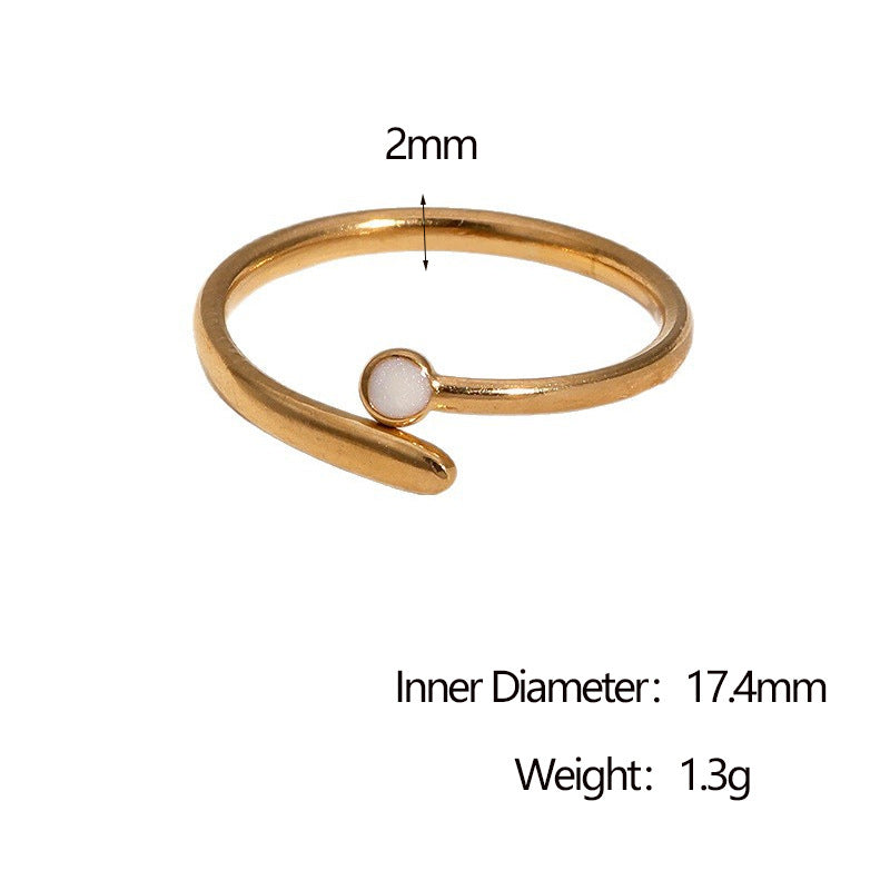 Minimalist Geometric Open Ring 18K Gold Plated Titanium Steel Women's Fashion Jewelry