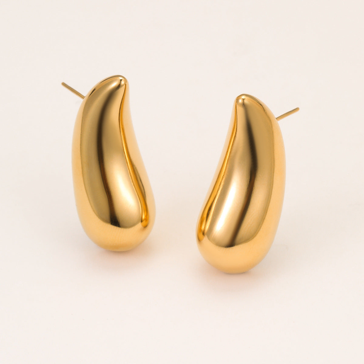 Orecchini da donna in acciaio inossidabile a forma geometrica irregolare con placcatura in oro 18K, stile industriale vintage
