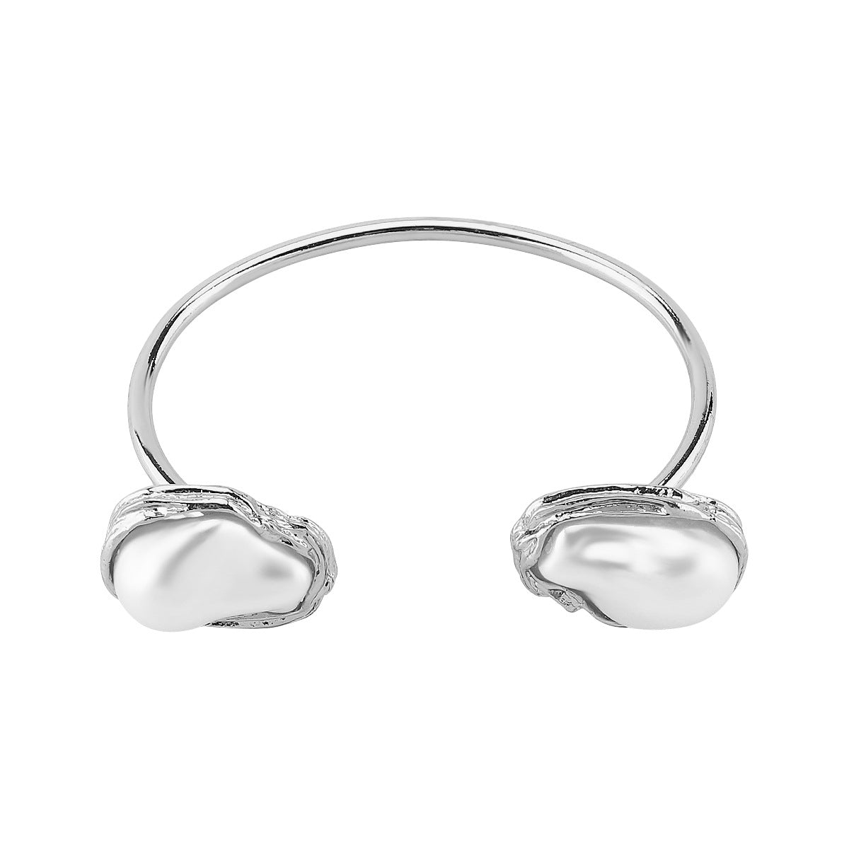 Collar geométrico de moda con base de aleación e incrustaciones de perlas simuladas para mujer