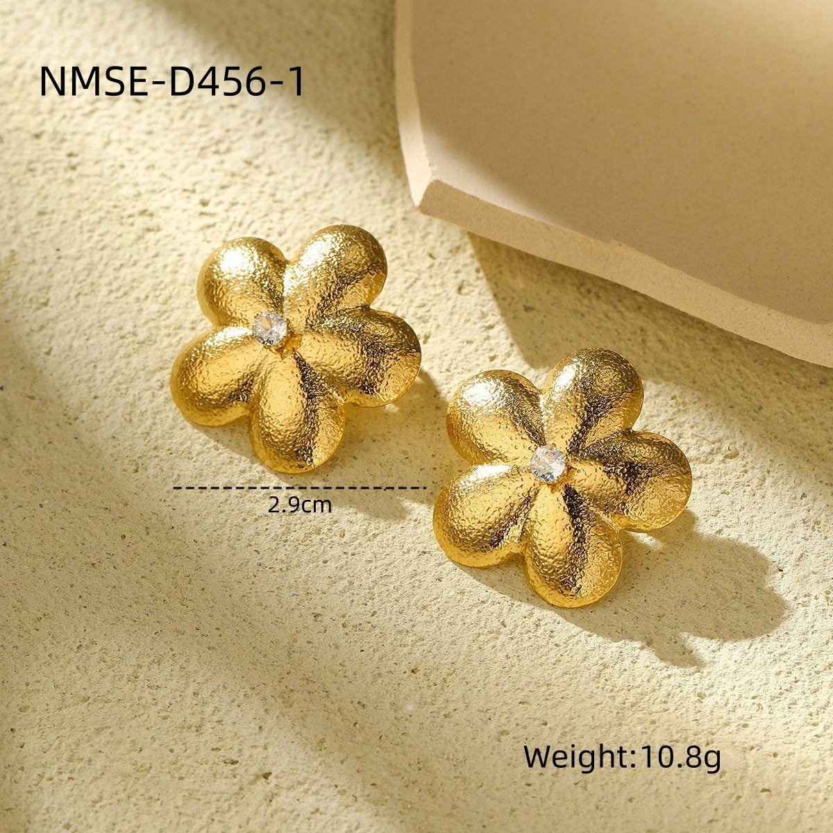 Elegantes Pendientes de Perlas de Acero Inoxidable con Forma Geométrica y Baño de Oro para Mujer