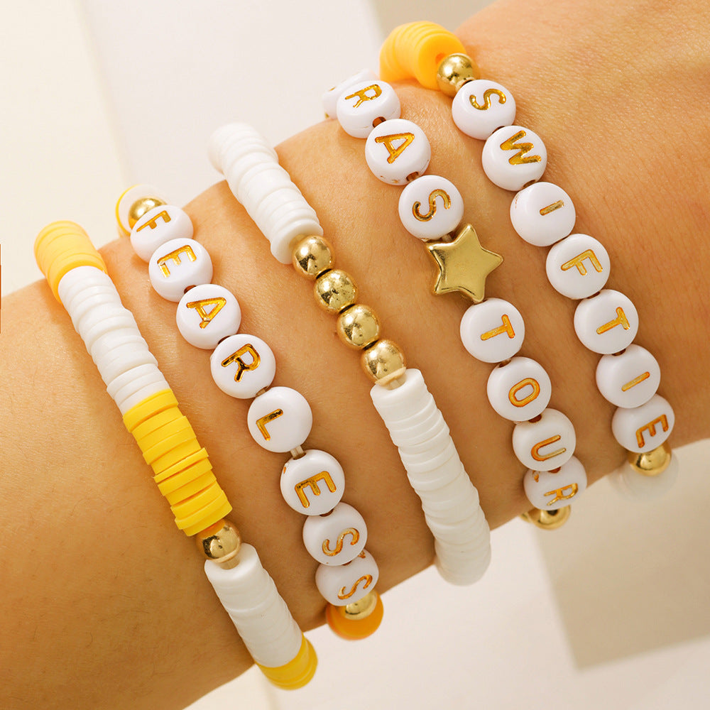 Bohemian Letter Resin Acrylic Bracelet