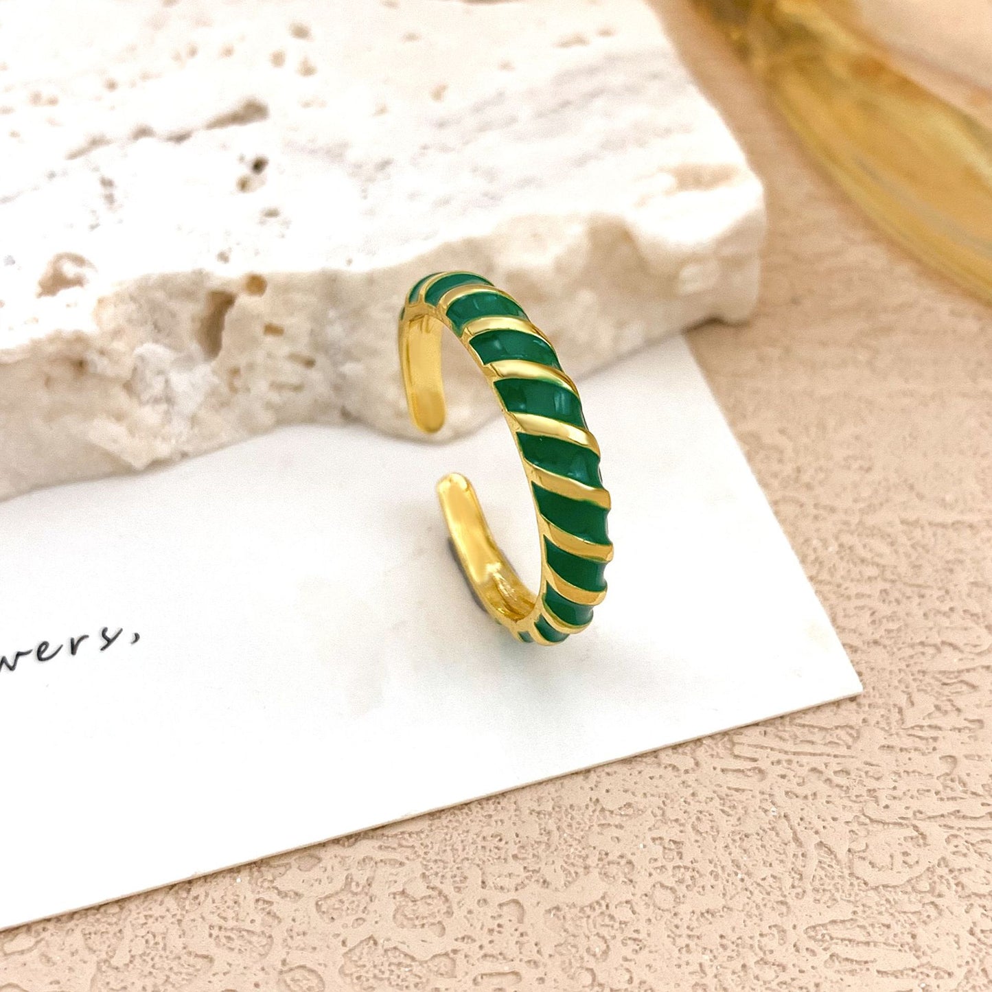 Minimalist Luxury Geometric Open Ring Alloy Gold Plated Women's Jewelry