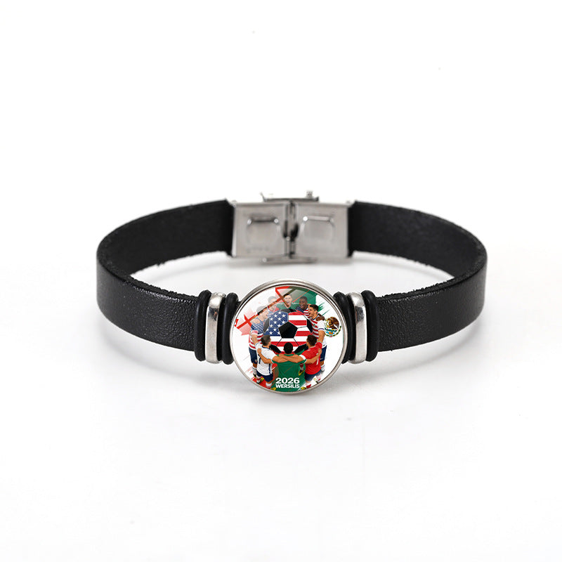 Casual Geometric Plated Leather Bracelet Unisex