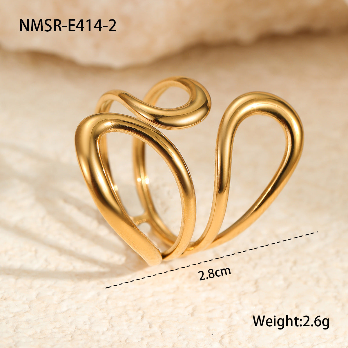 Anillo Minimalista de Acero de Titanio en Forma Geométrica con Acabado Chapado para Mujer, Anillo de Moda de Acero Inoxidable Hipoalergénico