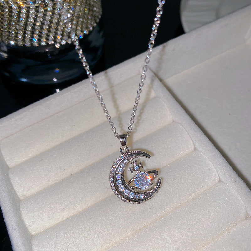 Sweet Butterfly Micro-Set Cubic Zirconia Brass Pendant Gold Plated Titanium Steel Necklace Cable Chain