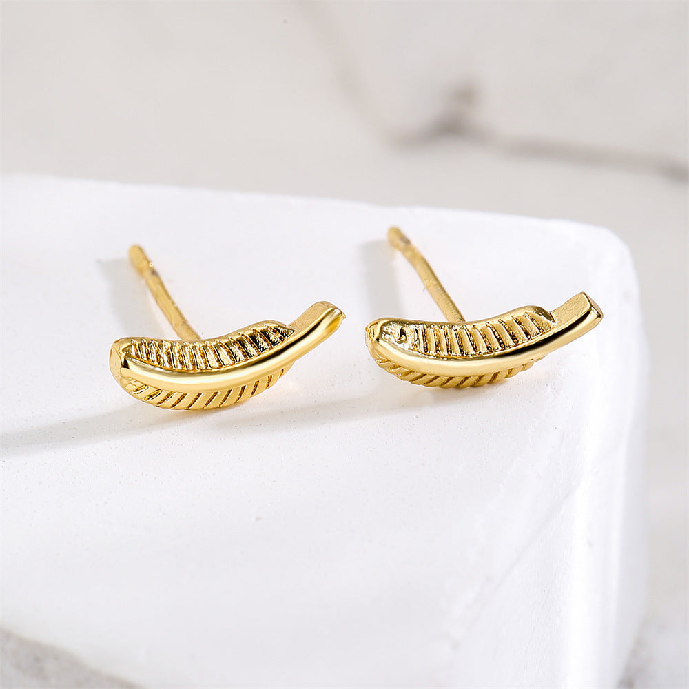 Butterfly-Shaped Geometric Stud Earrings for Women in Copper with 18K Gold Plating and Zircon Inlay