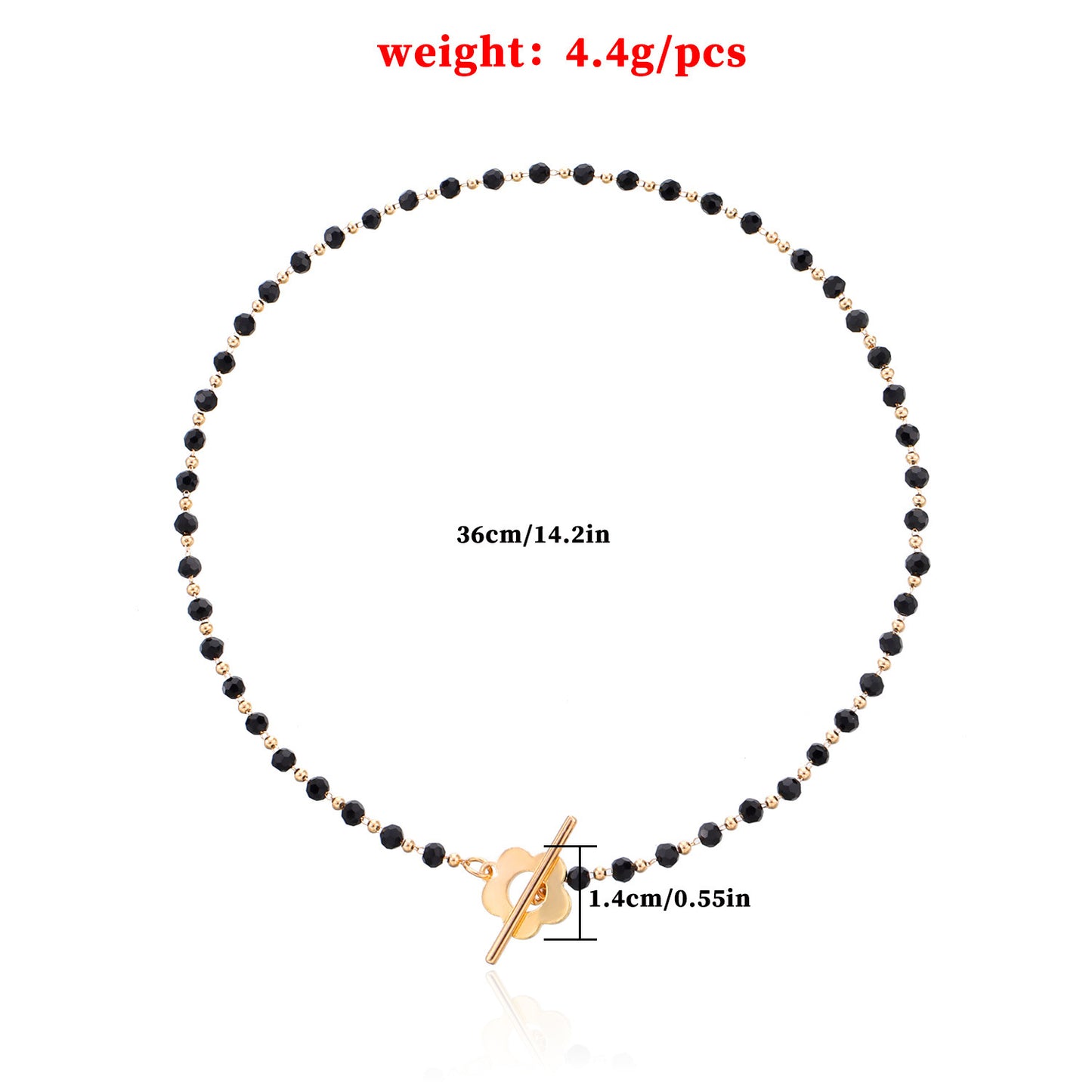 Collana Minimalista Floreale Geometrica in Lega con Finitura Galvanizzata e Delicata Catena Corta a Clavicola