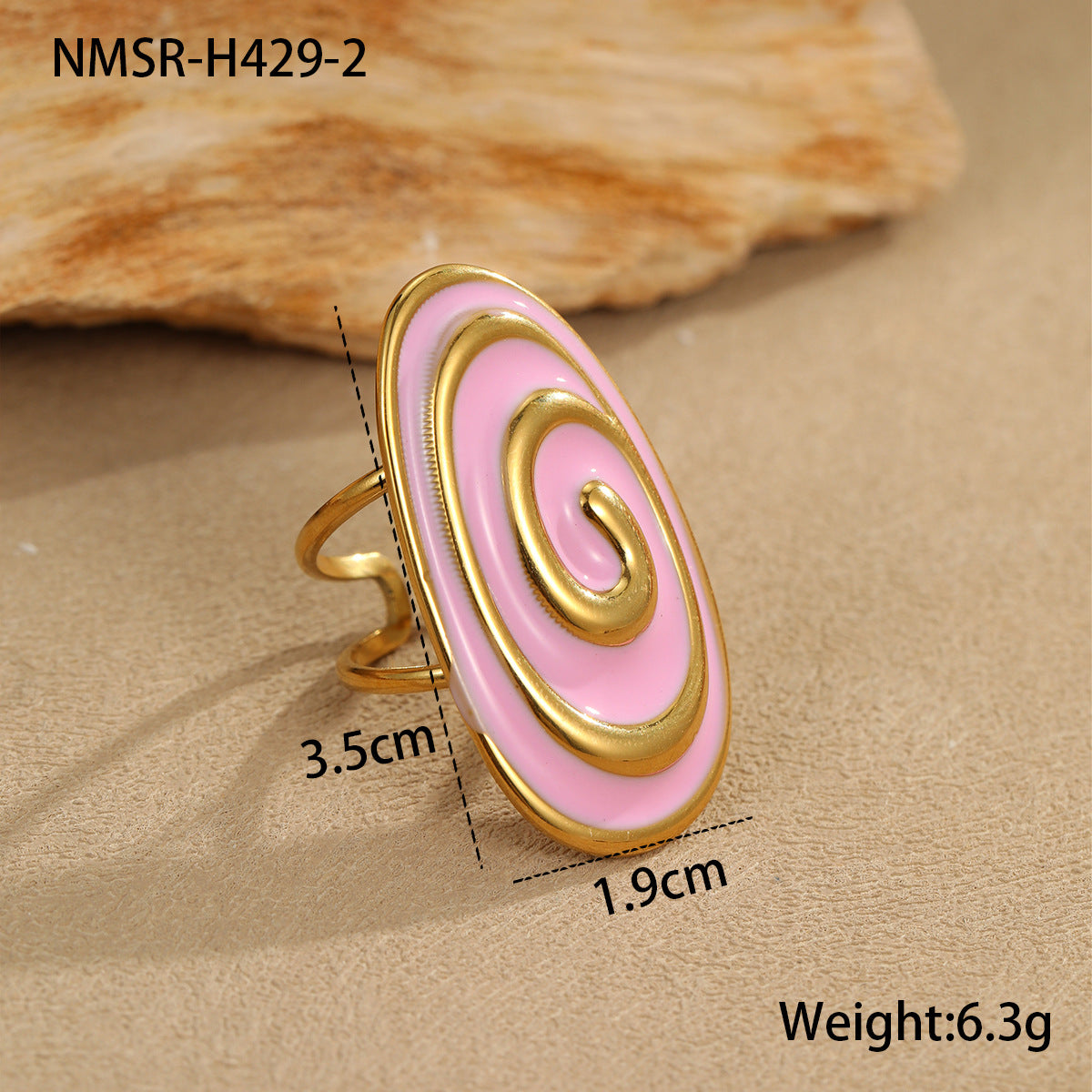 Orecchini e Anello da Donna Placcati in Acciaio Inossidabile con Design Ovale alla Moda, Set di Gioielli Minimalisti Estivi
