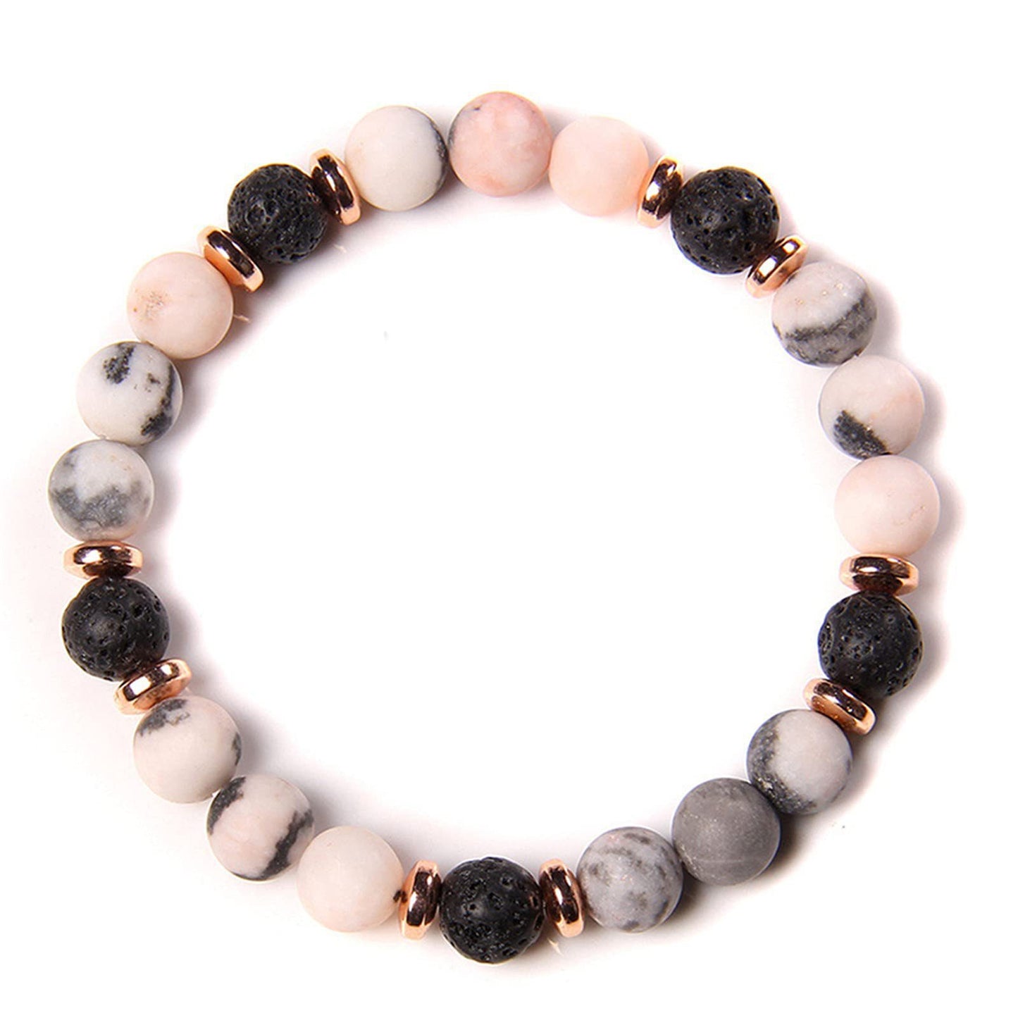Minimalist Gold Plated Round Agate Beaded Bracelet for Women