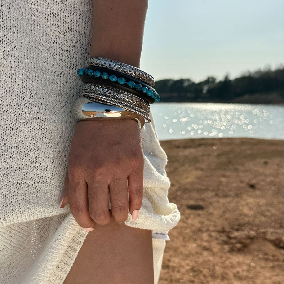 Vintage Bohemian Ethnic Geometric Alloy Plated Bracelet for Women