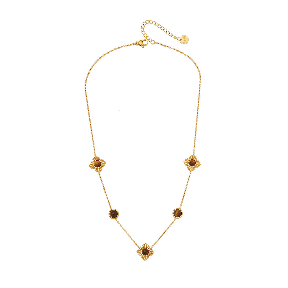 Minimalist Geometric Stainless Steel Necklace Set with Plated Finish for Women O-Chain Design