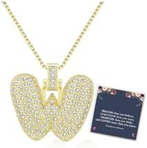 Sweet Hip-hop Letter Brass Cubic Zirconia Inlay Pendant Necklace Box Chain Unisex
