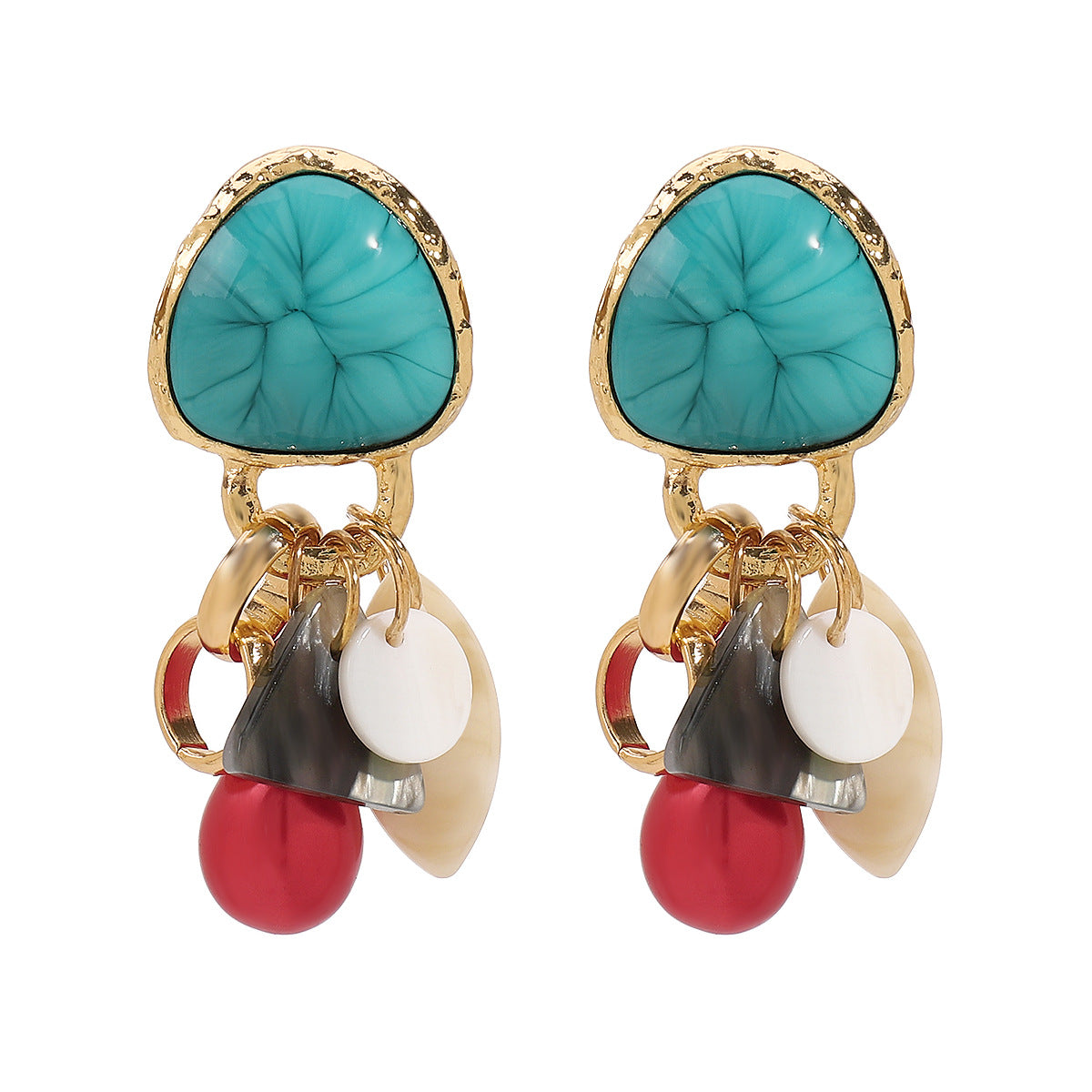 Pendientes colgantes minimalistas geométricos de aleación de acrílico y resina para mujer con postes de acero inoxidable chapado