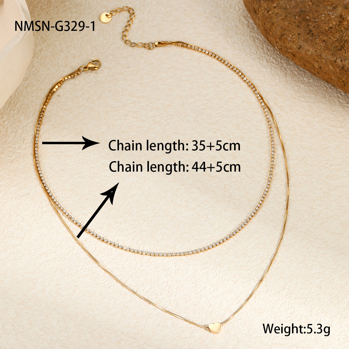 Minimalist Heart-Shaped Stainless Steel Necklace with 18K Gold Plating and Pearl Accent for Women