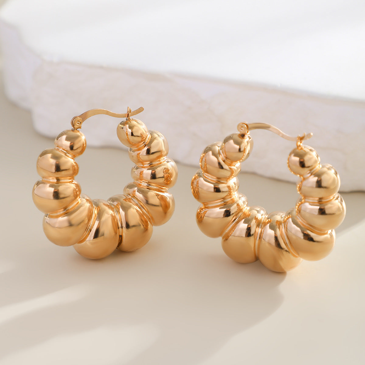 Minimalist Geometric Plated Stainless Steel Earrings for Women