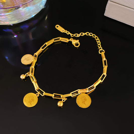 Vintage Sweet Star Plated Titanium Steel Bracelet