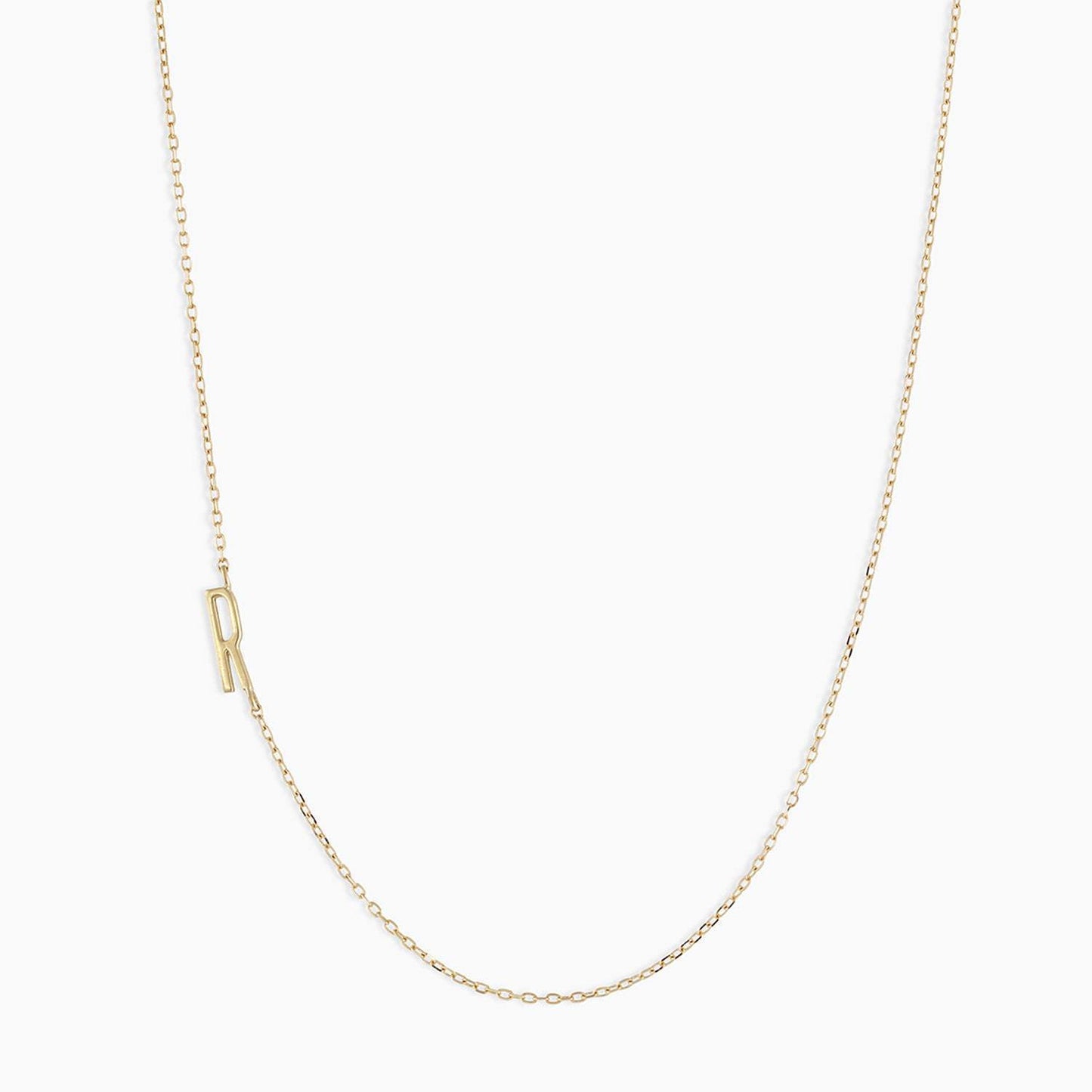 Collana con ciondolo a lettera maiuscola minimalista in acciaio inossidabile da donna con catena a maglie e finitura placcata