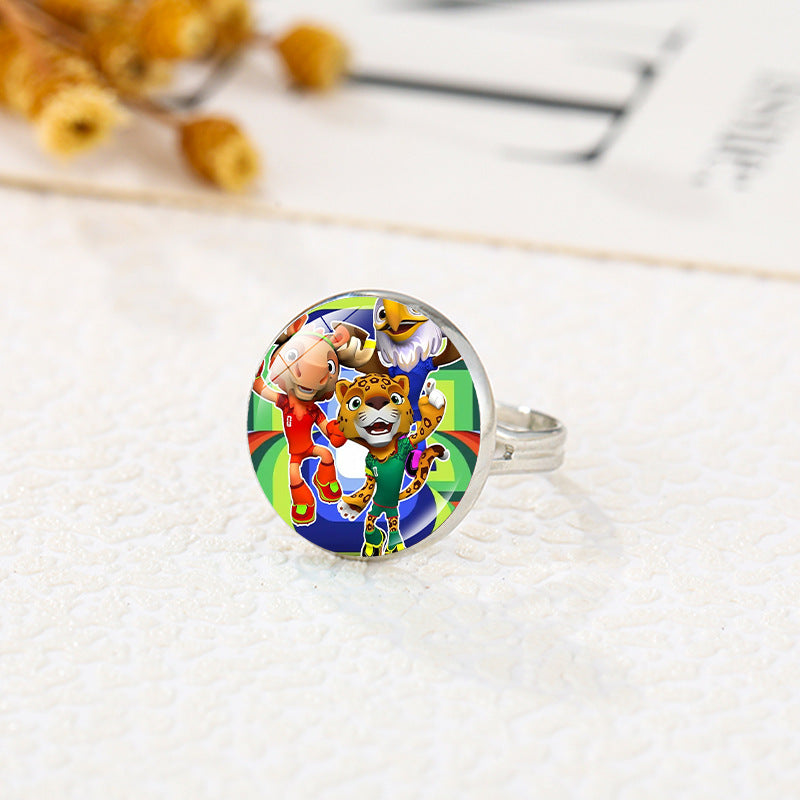 Anillo Deportivo de Aleación con Baño de Oro Joyería de Moda Unisex