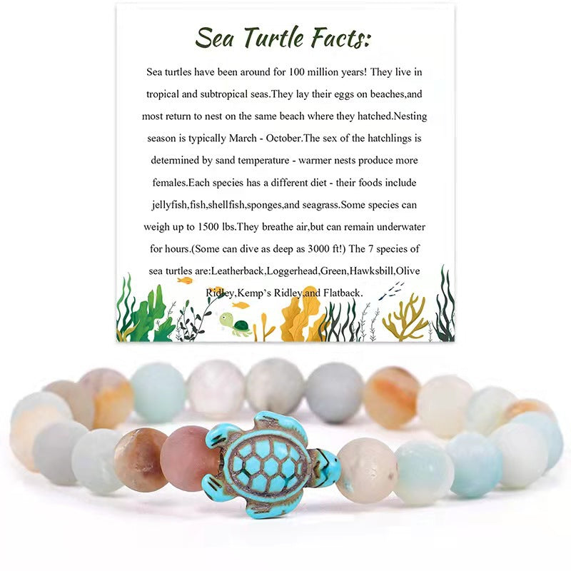 Minimalist Turquoise Turtle Animal Bracelet Unisex