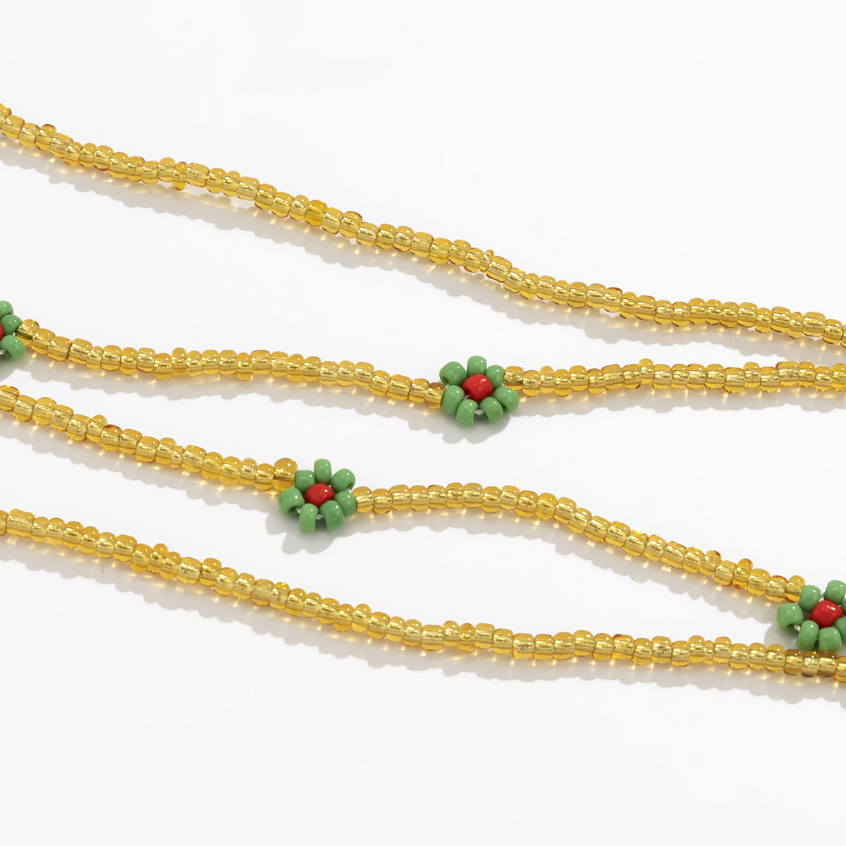 Catenina Minimalista da Donna per il Punto Vita con Margherite e Chiusura a Moschettone Regolabile in Plastica