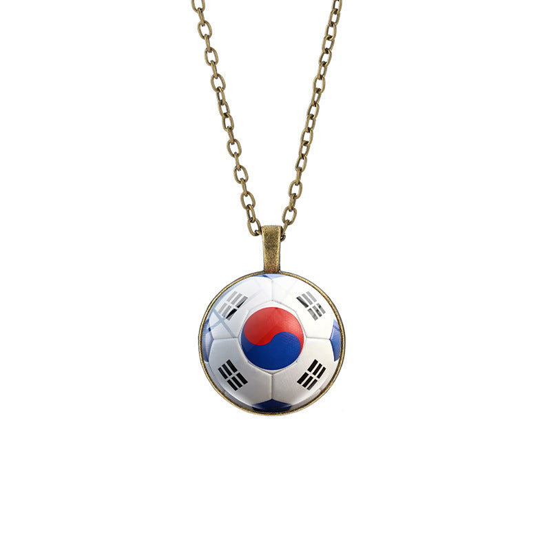 Sporty Round Geometric Alloy Plated Pendant Necklace with Crystal Charm for Unisex