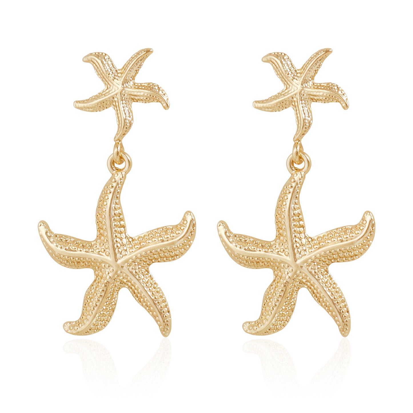 Pendientes de estrella de mar de estilo vintage para mujer Hechos de aleación de zinc con acabado chapado Ideal para vacaciones en la playa y ropa informal de verano
