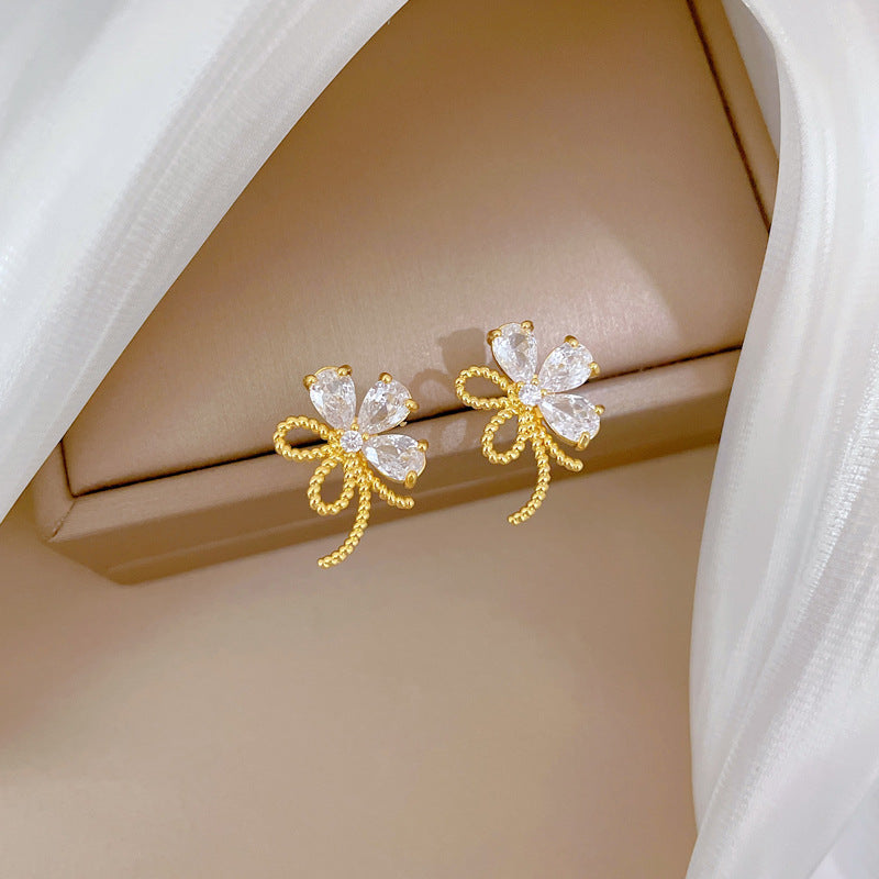 Set de collar y pendientes de lujo con pedrería geométrica para mujer