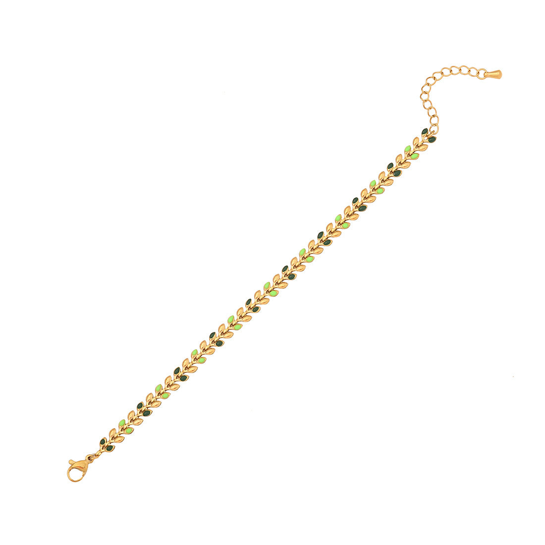 Personalized Wheat Sheaf Bracelet in Stainless Steel with Enamel Finish for Women