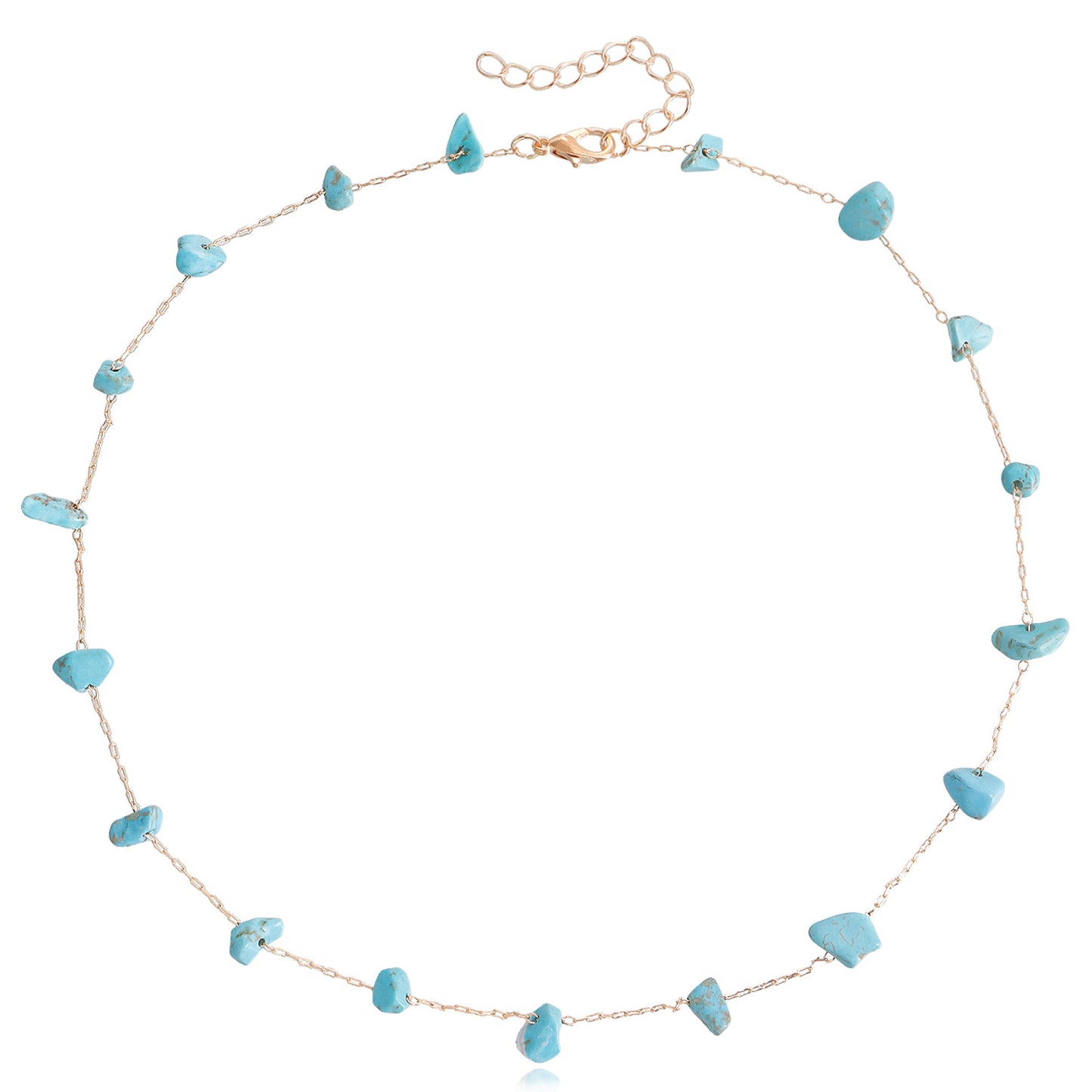 Geometric Shape Alloy Pendant Necklace for Women with Plated Finish Adjustable Clavicle Chain