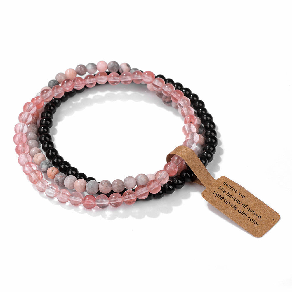 Vintage Geometric Agate Beaded Bracelet Unisex Natural Stone Jewelry