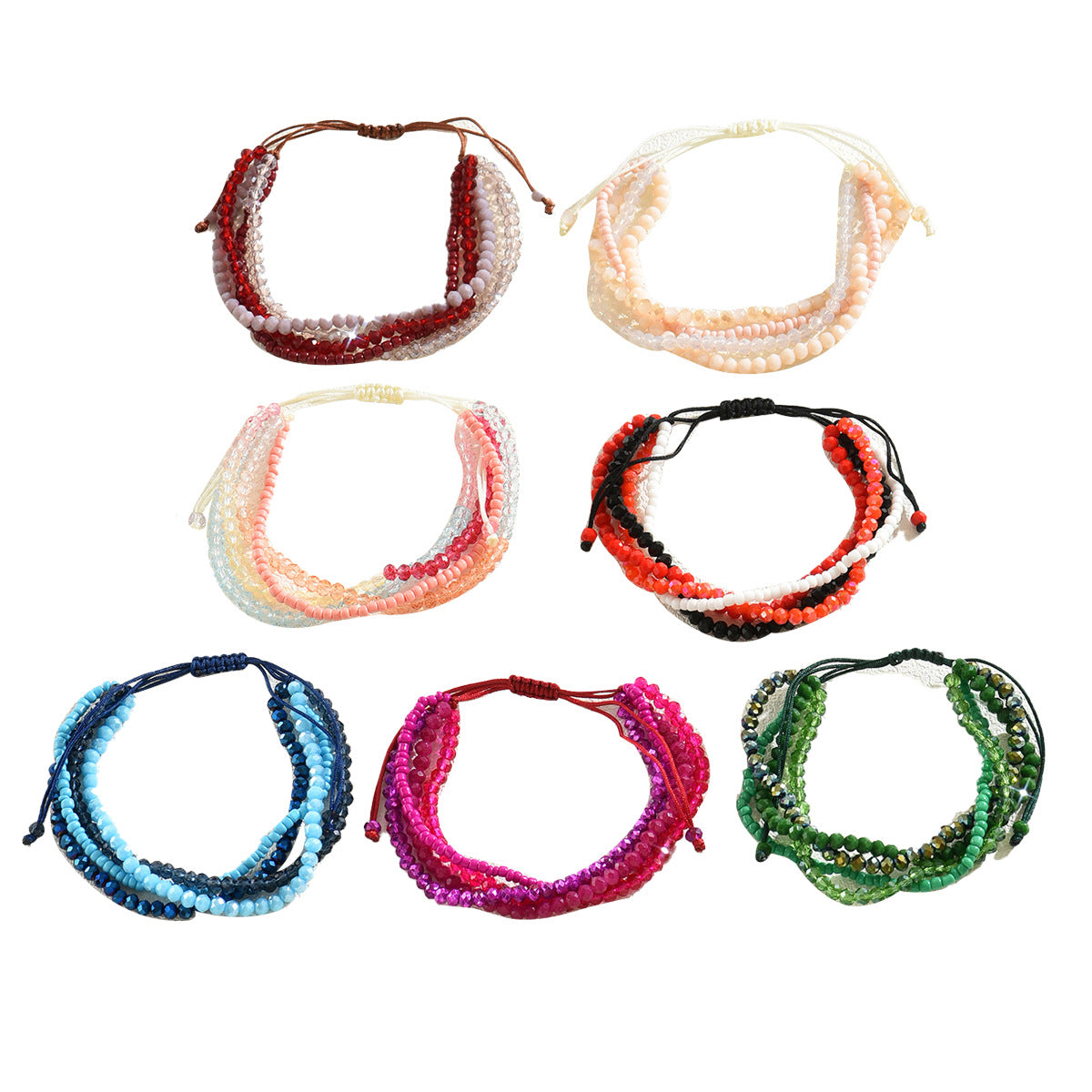 Conjunto de pulseras geométricas para mujer con diseño tejido de cuentas Miyuki de colores para la oficina