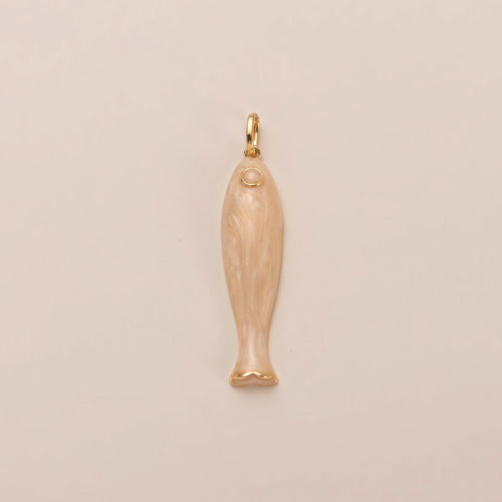 Minimalist Luxury Plated Brass Animal Shape Cubic Zirconia Charm Bar with Corn Chain