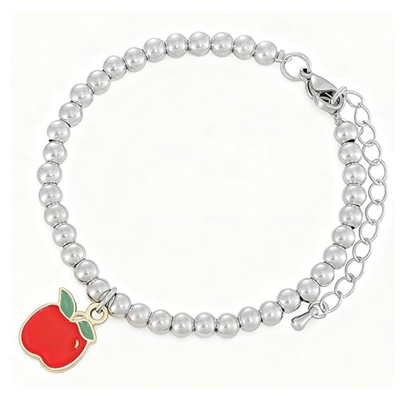 Minimalist Heart Round Brass Beaded Bracelet for Women