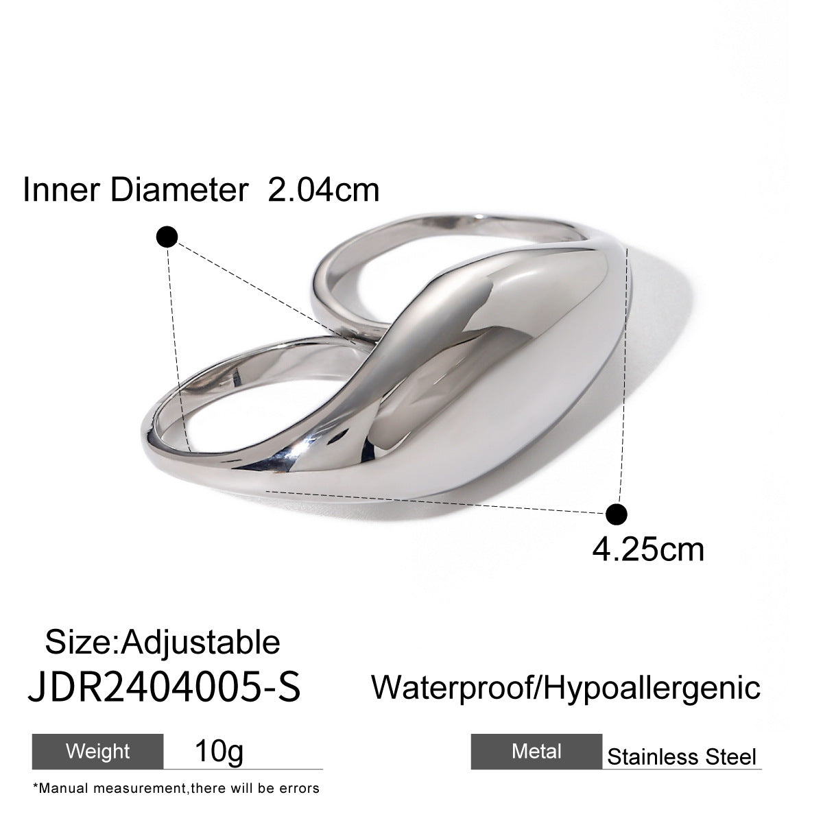 Elegant 18K Gold Plated Geometric Stainless Steel Ring for Women