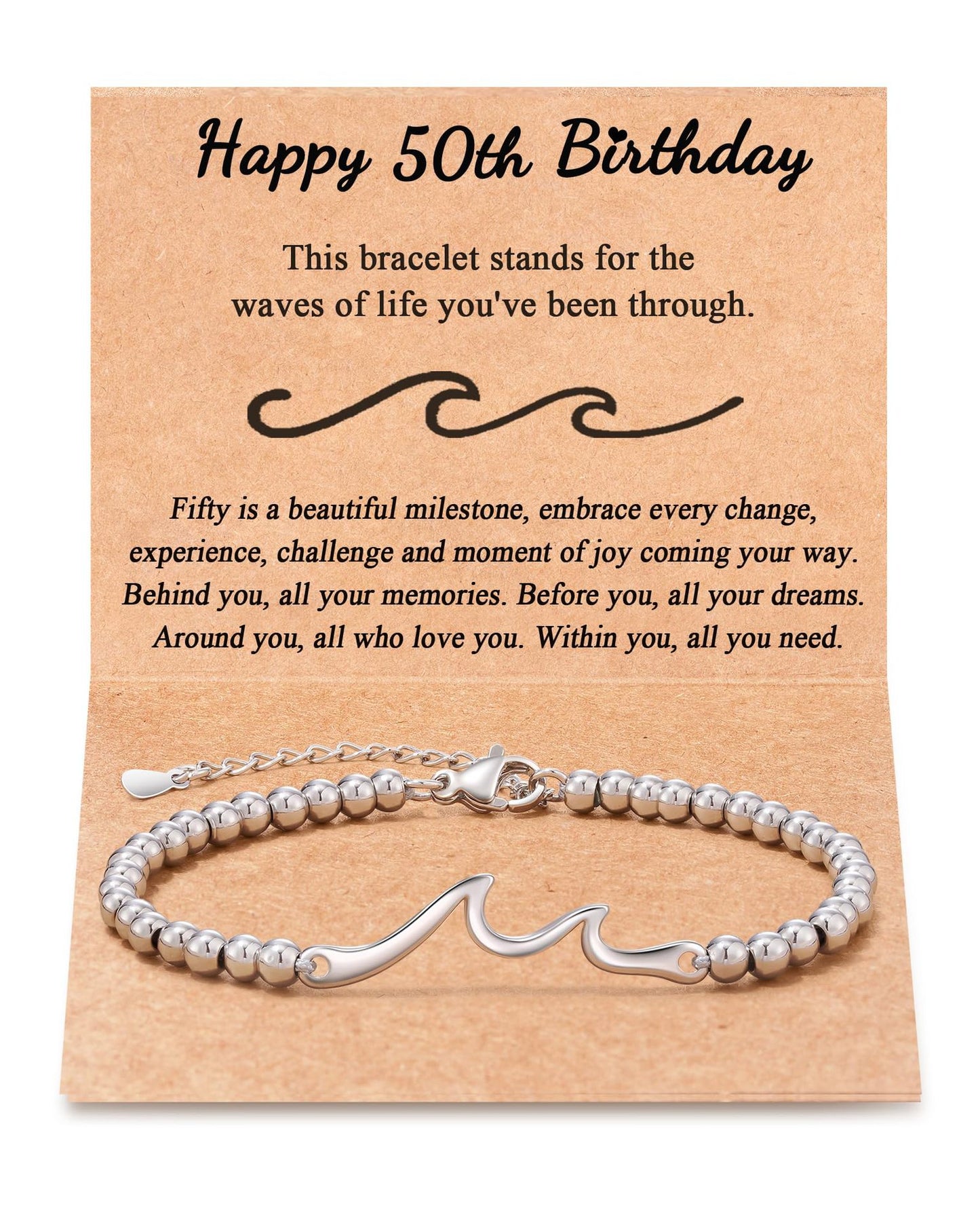 Personalized Wave Pattern Stainless Steel Bracelet Unisex Handmade Chain Bangle