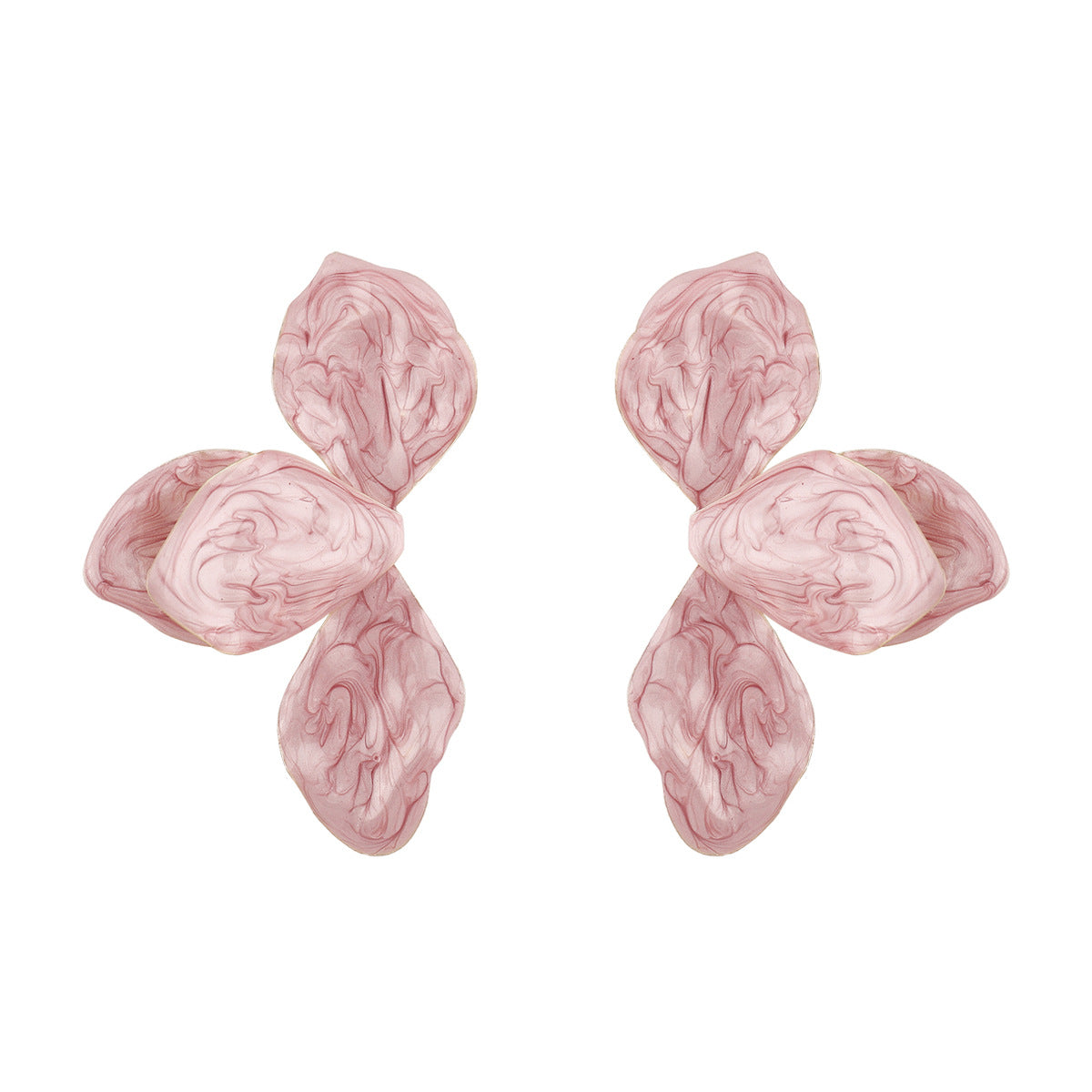 Orecchini a perno con fiori dolci in lega, smaltati, da donna, a forma di fiore pieghevole