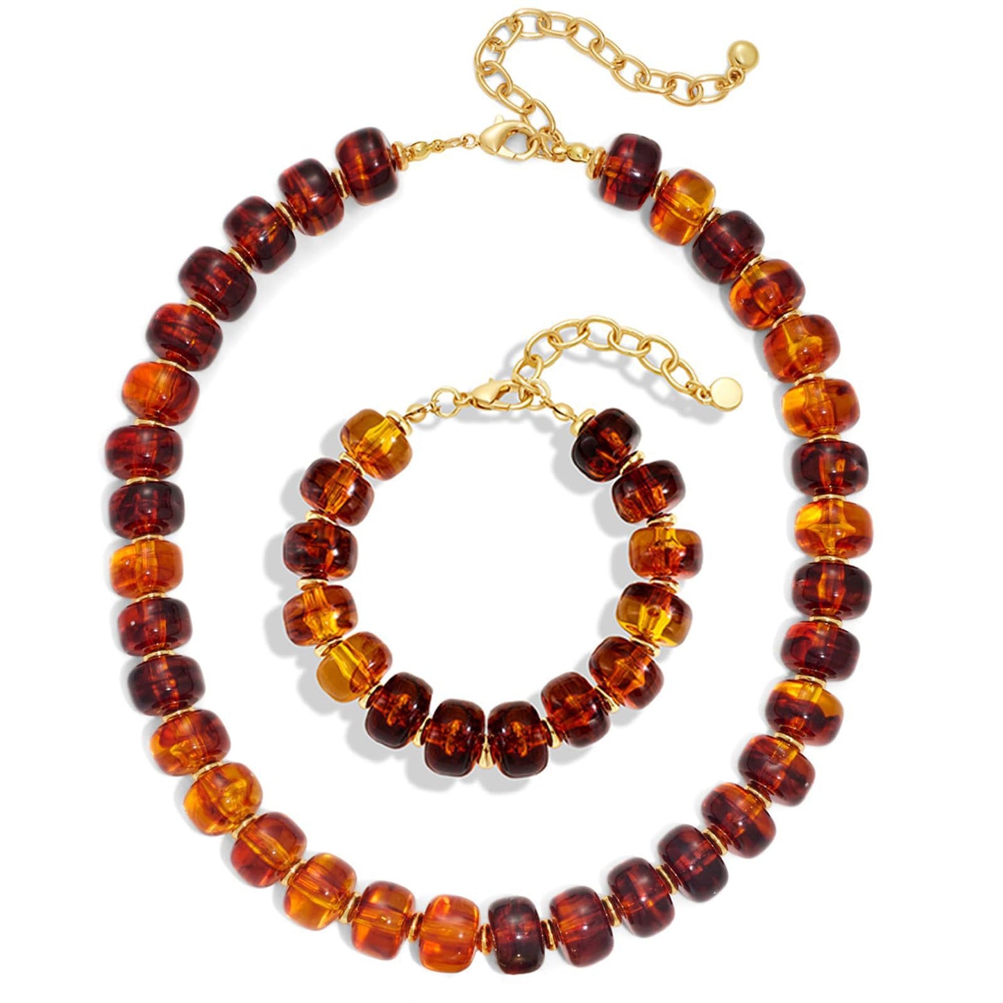 Colorful Geometric Round Acrylic Pendant Necklace Set for Women and Unisex