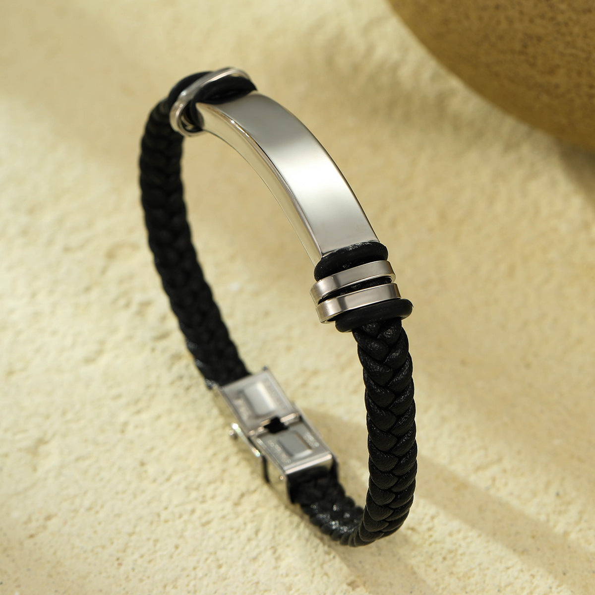 Fashion Stainless Steel Braided Bracelet with Engraving Option for Men and Women