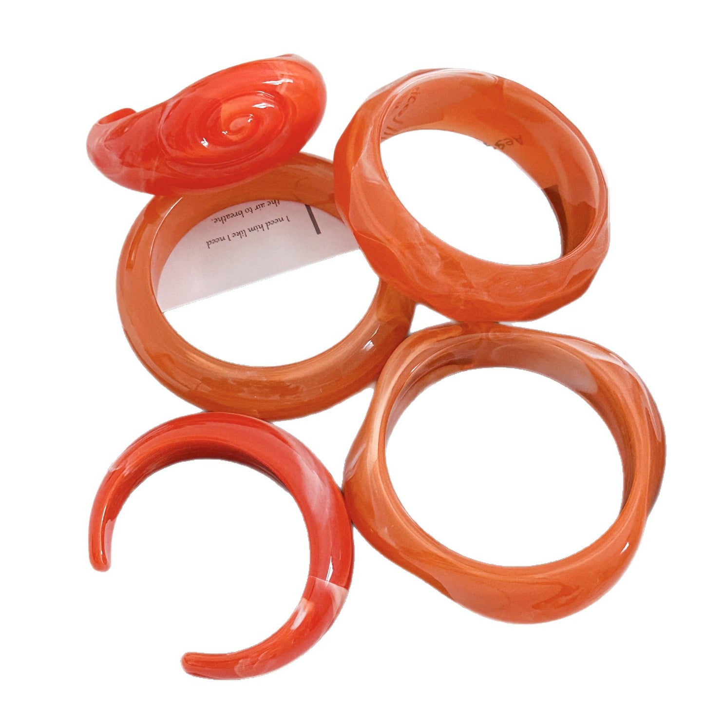 Bracciale rigido acrilico con olio a goccia geometrico rotondo vintage da donna