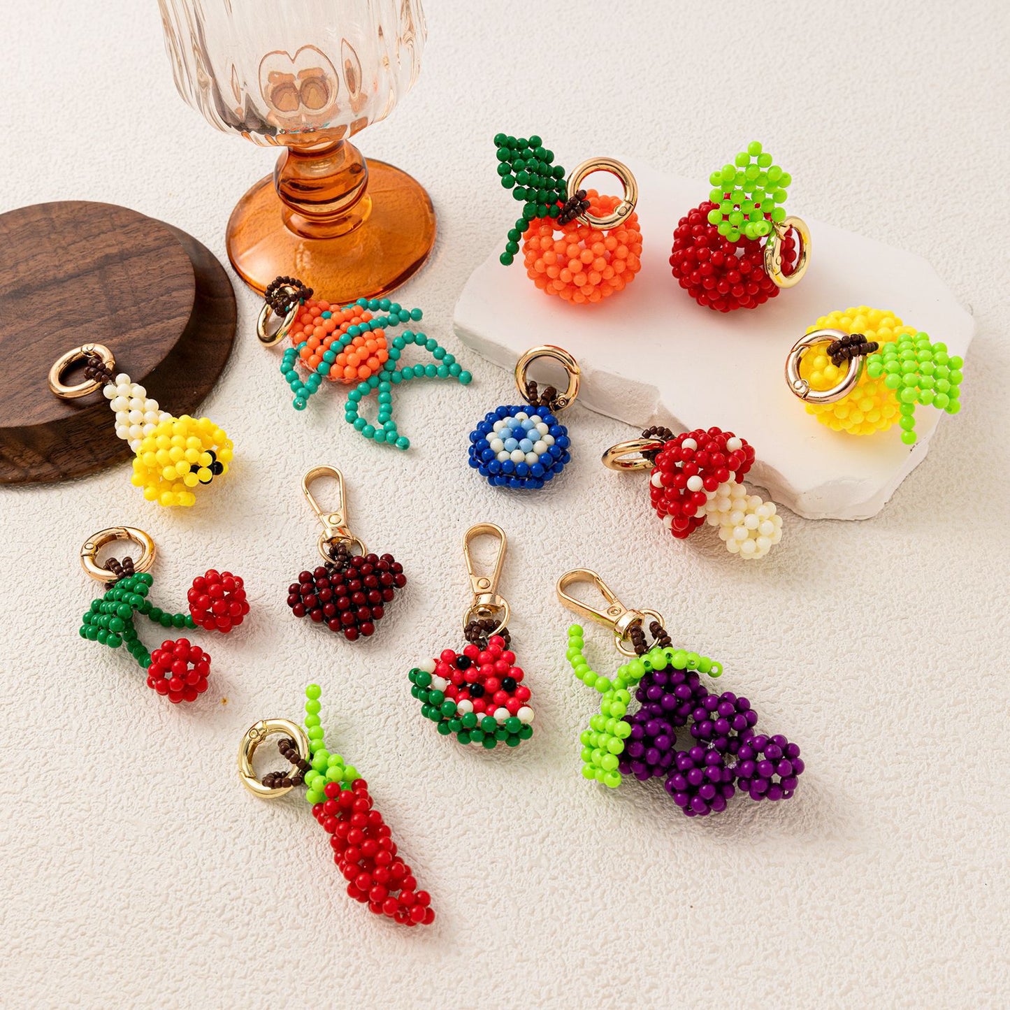 Vintage 18K Gold Plated Alloy Fruit Series DIY Charm Bar