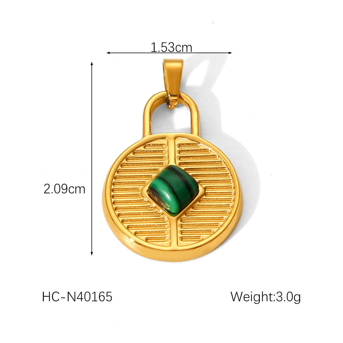 Vintage Luxury Geometric Round Oval Titanium Steel Stainless Steel Plated Gemstone Inlay Charm Bar