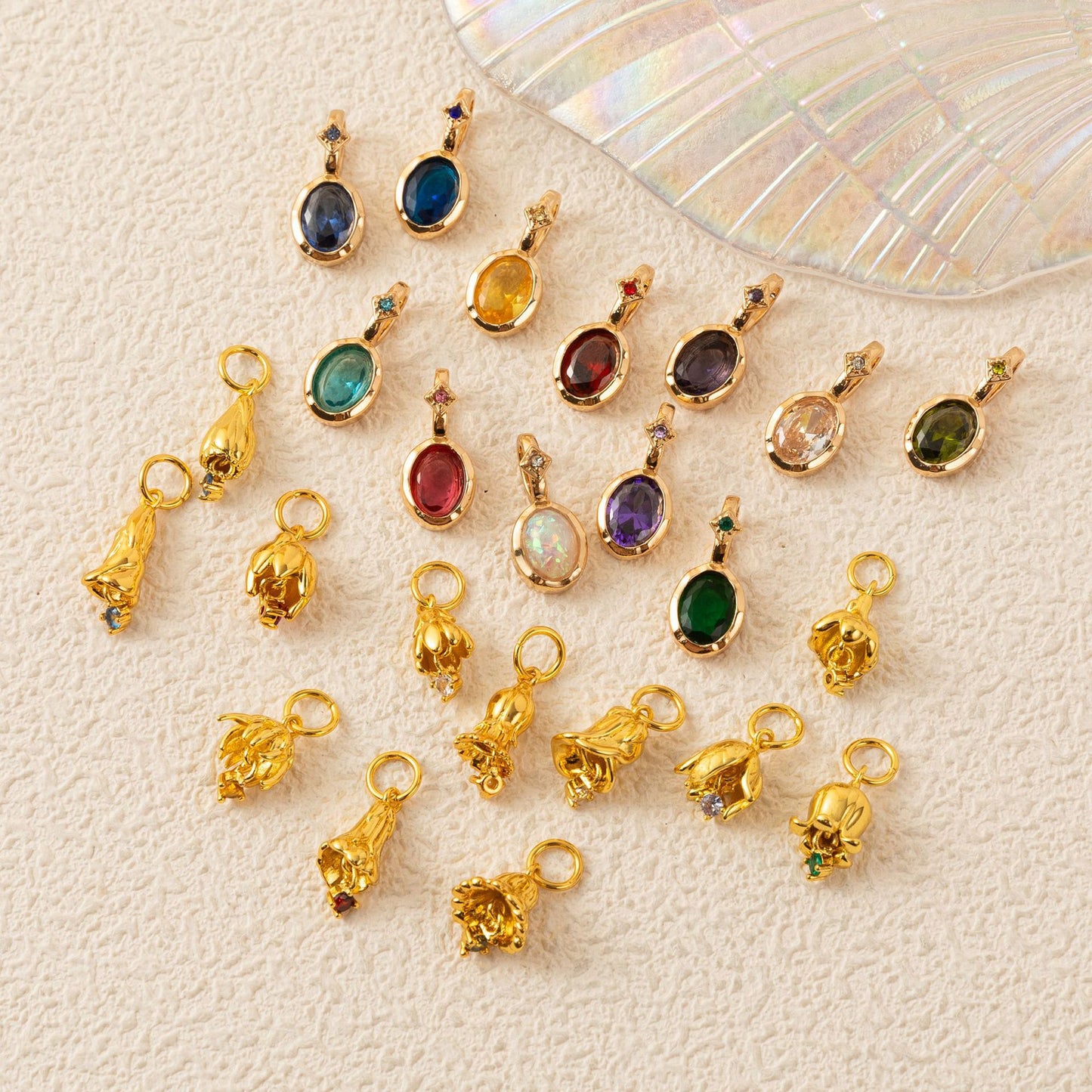 December Birthstone Cubic Zirconia Plated Brass Charm Bar Pendant for DIY Necklace Unisex