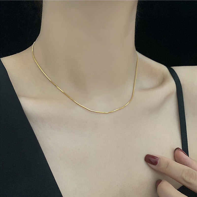 Round Stainless Steel PVD Snake Chain Necklace