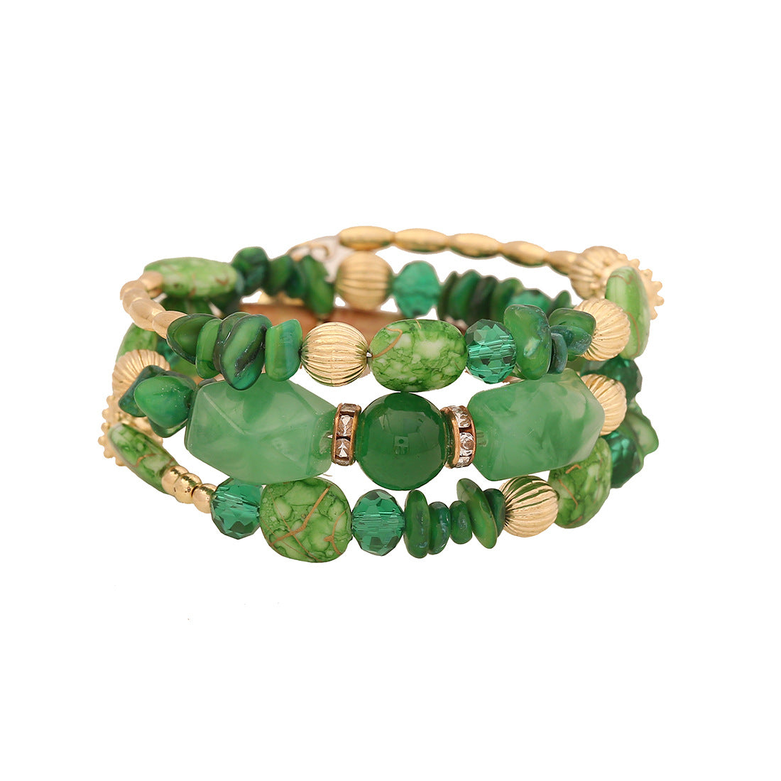 Bracciale bohémien con perline acriliche dal design originale e fattura artigianale