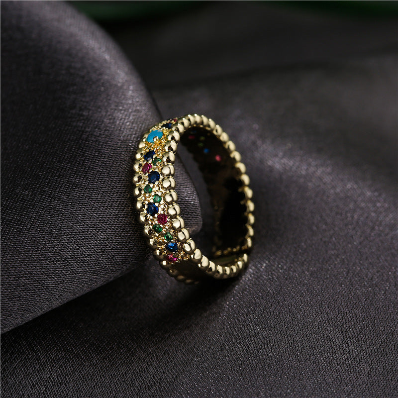 Vintage Bohemian Geometric Brass Plated Ring for Women