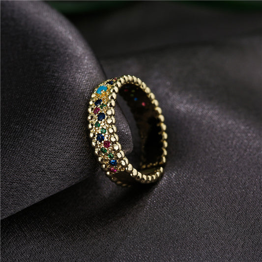 Vintage Bohemian Geometric Brass Plated Ring for Women